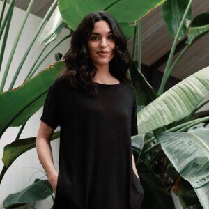 Yala Reese T-shirt Bamboo Shift Dress Black